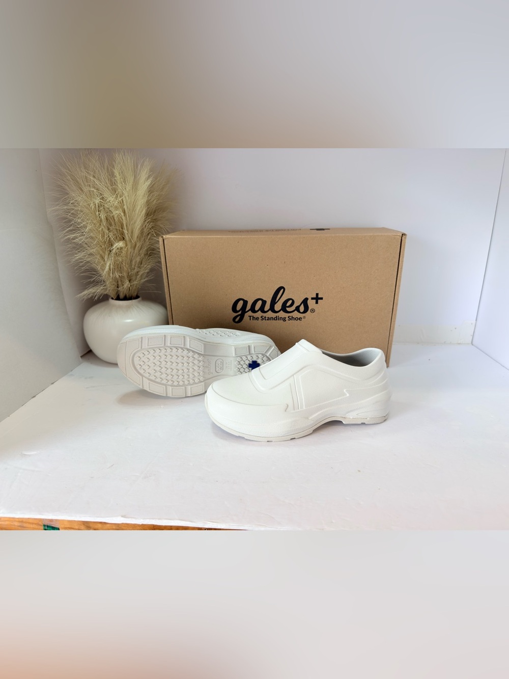 17. Gales + The Standing Shoe Slip-On Clog Nursing shoe in white womens 5.5